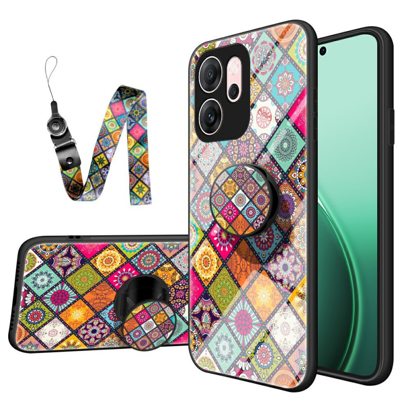 Oppo Reno 14 F 5G Cover Patchwork Halterung und Riemen