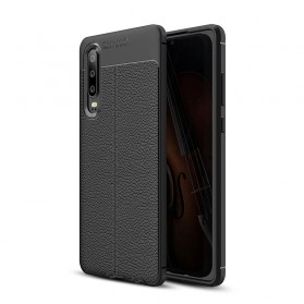 Huawei P30 Cover Lederoptik Litschi Double Line