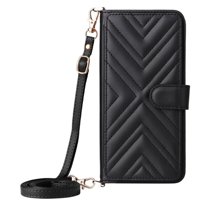 Oppo Reno 14 F 5G Premium Design Tasche mit Schulterriemen und Trageriemen