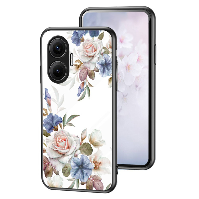 Hülle Poco F7 Tempered Glass Blumen