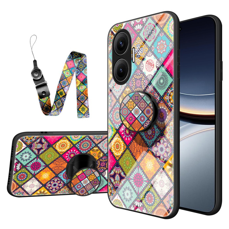 Hülle Poco F7 Halterung und Riemen Patchwork