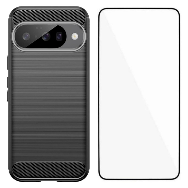 Google Pixel 10 Kohlefaser
 Brushed Cover mit Displayschutzfolie
