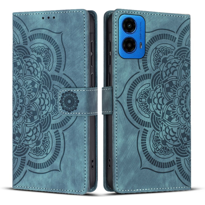 Housse Moto G45 5G / G34 5G Effet Daim Mandala