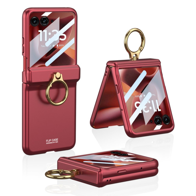 Motorola Razr 60 Ultra Cover Leder-Effekt Ring-Halterung