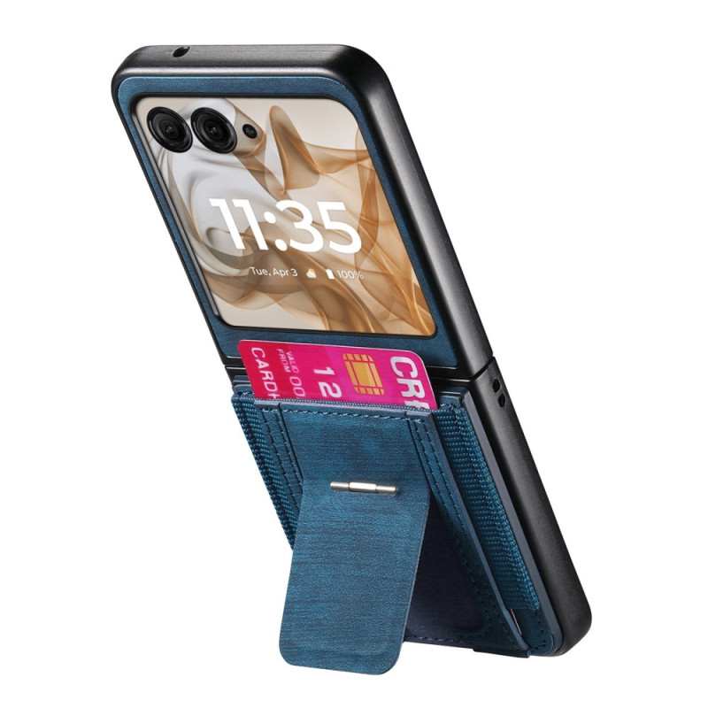 Motorola Razr 60 Cover in Wildlederoptik Halterung und Kartenhalter