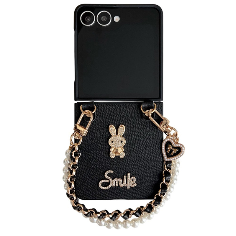 Samsung Galaxy Z Flip 7 Kaninchen Smile Cover mit Armband