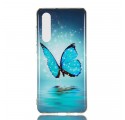 Huawei P30 Schmetterling Cover Blau Fluoreszierend