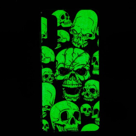 Huawei P30 Cover Achtung Totenköpfe Fluoreszierend