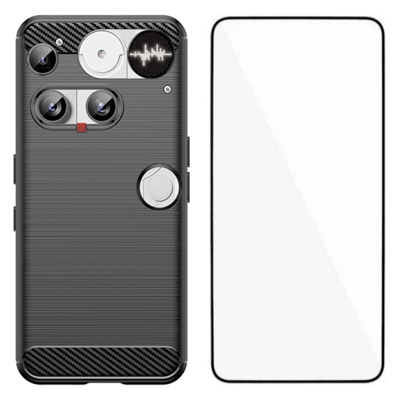 Nothing Phone Cover (3) Kohlefaser
 Brushed mit Screen Protector