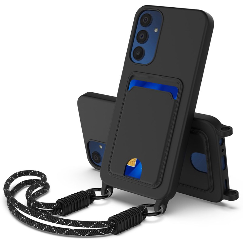 Samsung Galaxy A05s Kordelzughülle aus Flüssigsilikon mit Kartenhalter
