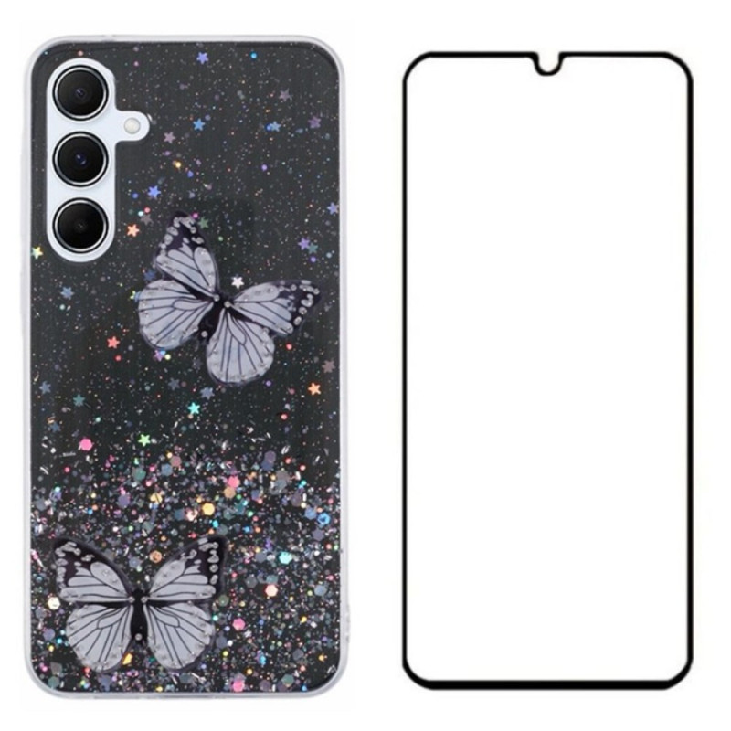 Samsung Galaxy A05s Schmetterling Design Cover mit Screen Protector