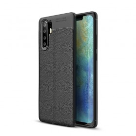 Huawei P30 Plus Cover Lederoptik Litschi Double Line