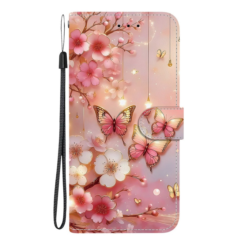 Xiaomi Redmi 15C Hülle Schmetterlinge und Blumen