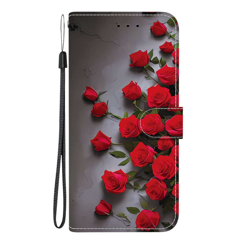 Samsung Galaxy A07 4G / A06 5G / A06 4G Tasche mit Halterung und bedrucktem Motiv - Rosa Rot