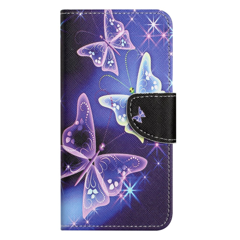 Samsung Galaxy A07 Hülle Glitzernde Schmetterlinge