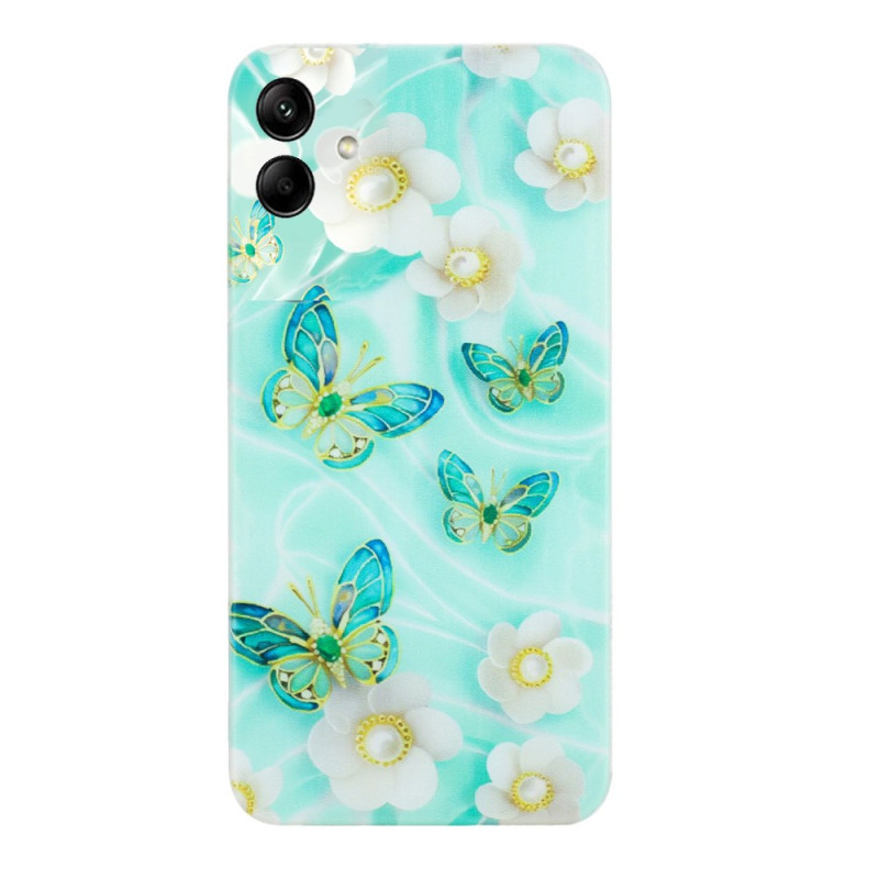 Samsung Galaxy A07 Cover Motiv Schmetterlinge und Blumen
