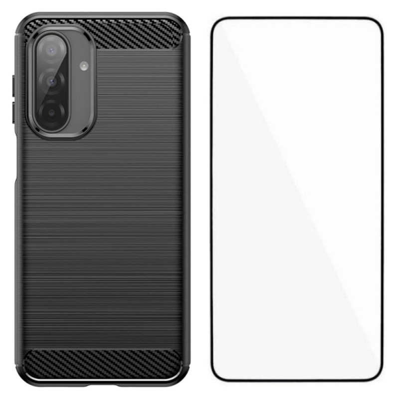 Samsung Galaxy A17 5G Kohlefaser
 Brushed Cover mit Screen Protector Film