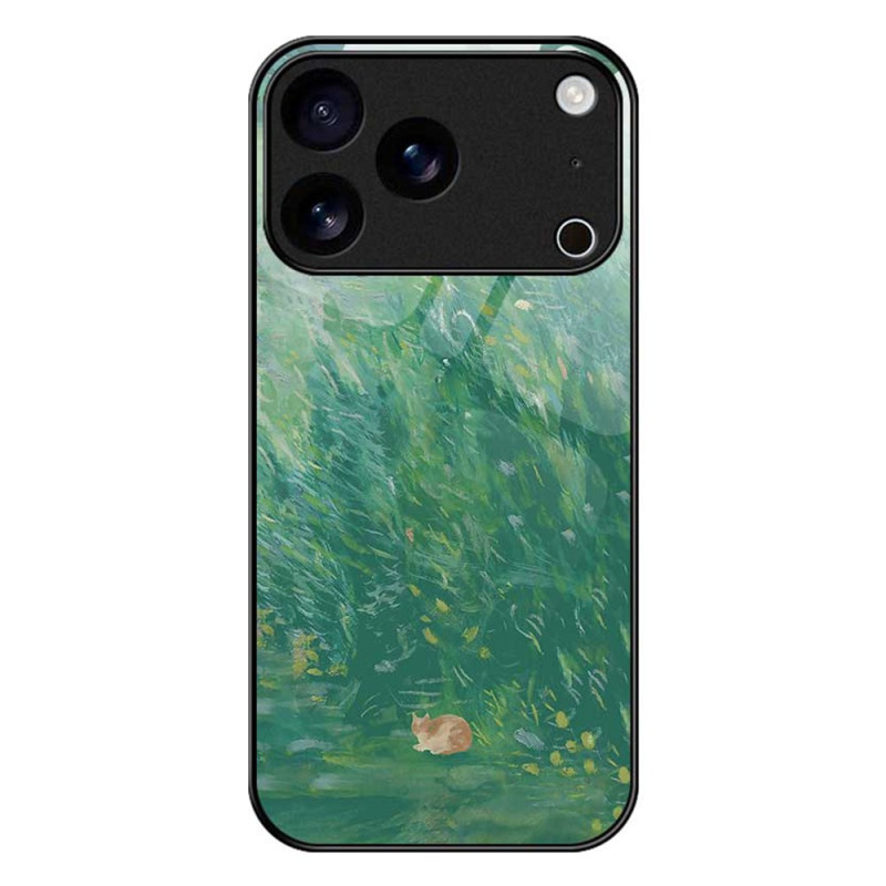 iPhone 17 Pro Max Hülle aus gehärtetem Glas mit Katzenlackierung
