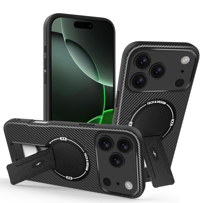 iPhone 17 Pro Max Texture Kohlefaser
 Cover mit Ständer
