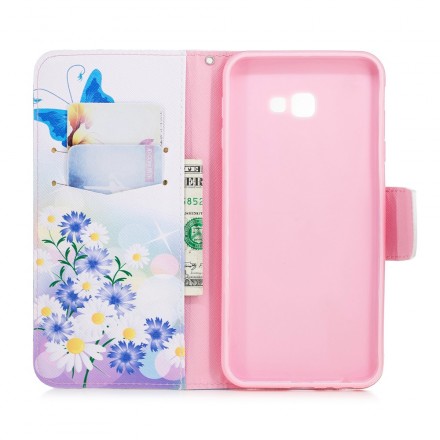 Hülle Samsung Galaxy J4 Plus Gemalte Schmetterlinge und Blumen Hülle Samsung Galaxy J4 Plus Gemalte Schmetterlinge und Blumen