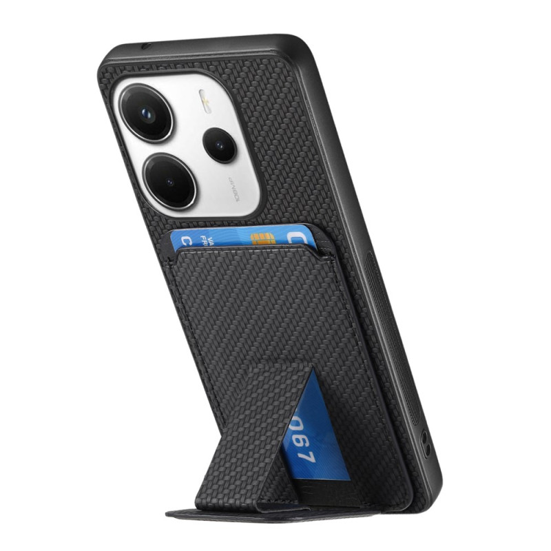 Hülle Xiaomi Redmi Note 14 5G Kartenhalter Textur Kohlefaser
