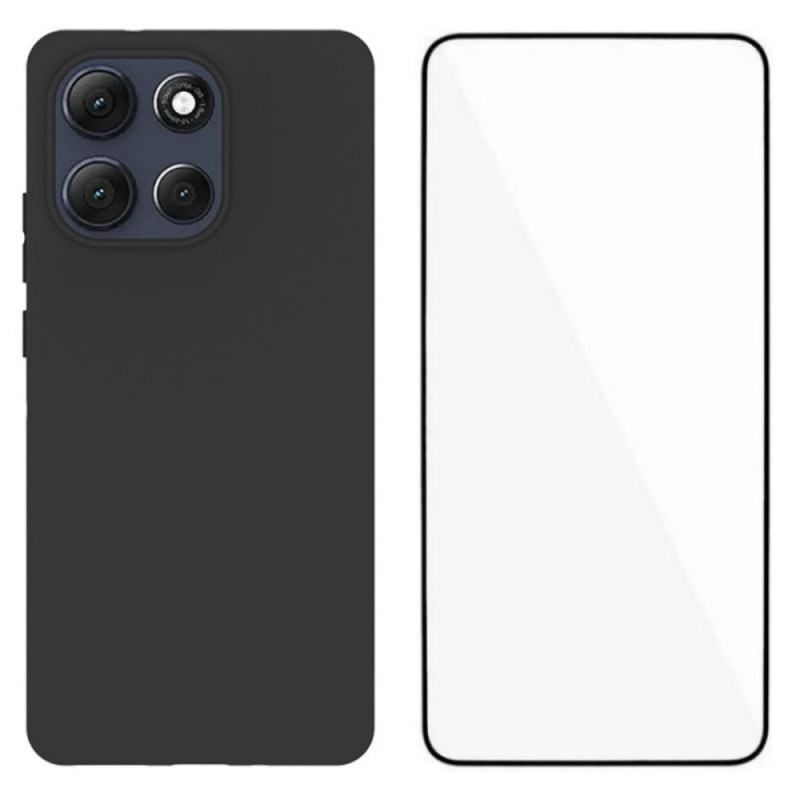 Moto G86 Power 5G Silikon Cover mit Displayschutzfolie