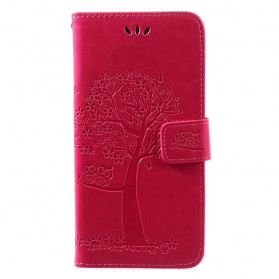 Huawei Y7 2019 Baum und Eulen Tasche mit Riemen