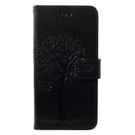 Huawei Y7 2019 Baum und Eulen Tasche mit Riemen