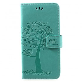 Huawei Y7 2019 Baum und Eulen Tasche mit Riemen