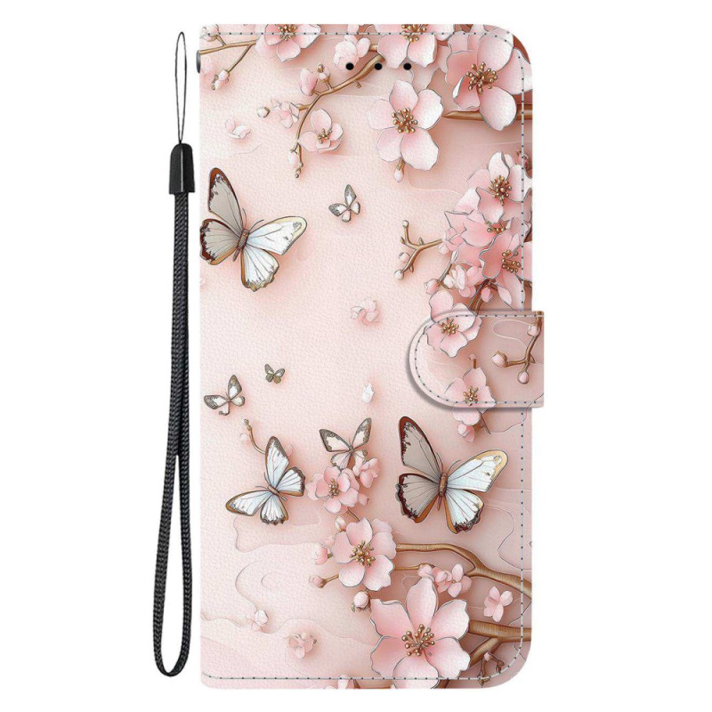 Hülle Xiaomi Redmi 15C 4G / 5G / Poco C85 Blumen Gold-Rosa