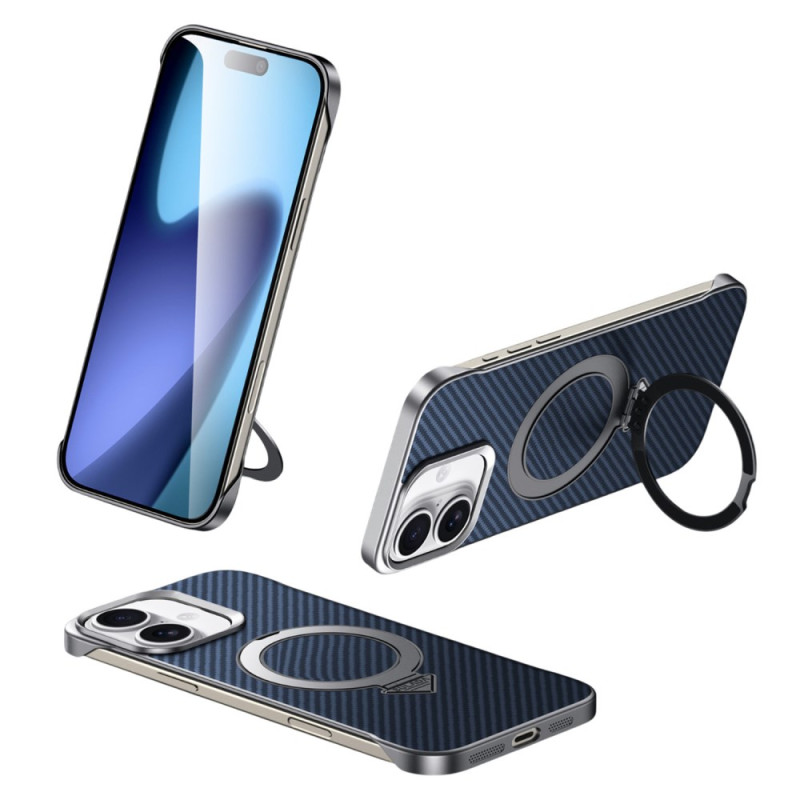 MagSafe-kompatible iPhone 17 Hülle in Lederoptik mit Halterung