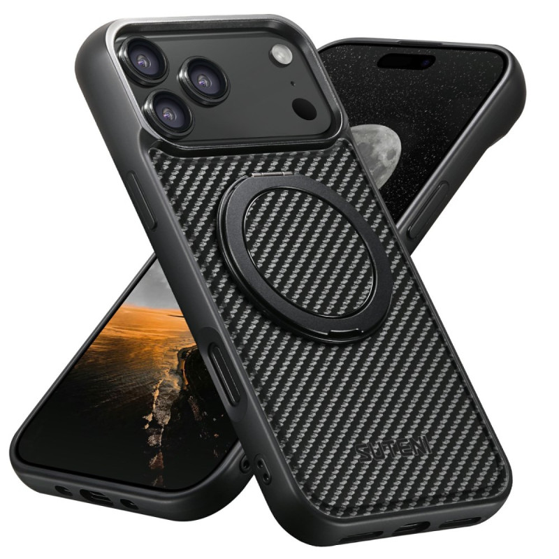 iPhone 17 Pro Cover Drehbare Halterung und Kohlefaser
Textur