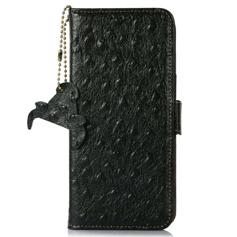 Hülle iPhone 17 Pro Leder mit Straußenlederstruktur