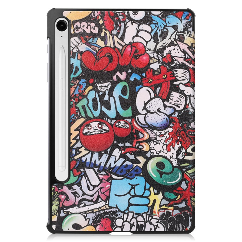 Smart Case Samsung Galaxy Tab S10 Lite Verstärkt Stifthalter Graffiti
