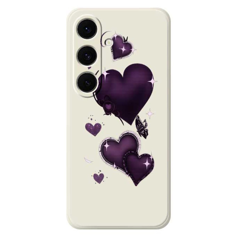 Samsung Galaxy S25 Cover FE. Silikon Herz Violett