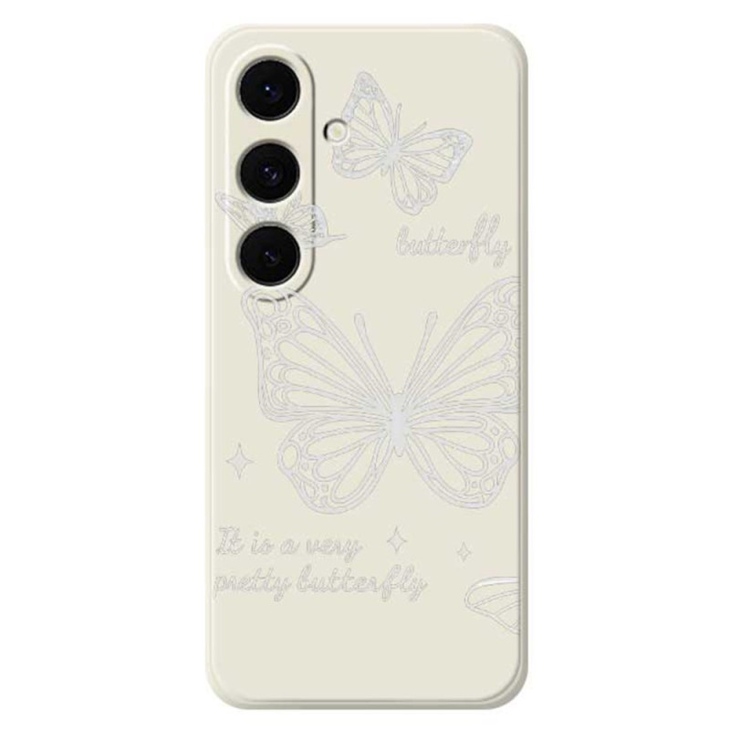 Samsung Galaxy S25 FE Silikon Schmetterling Cover Weiss