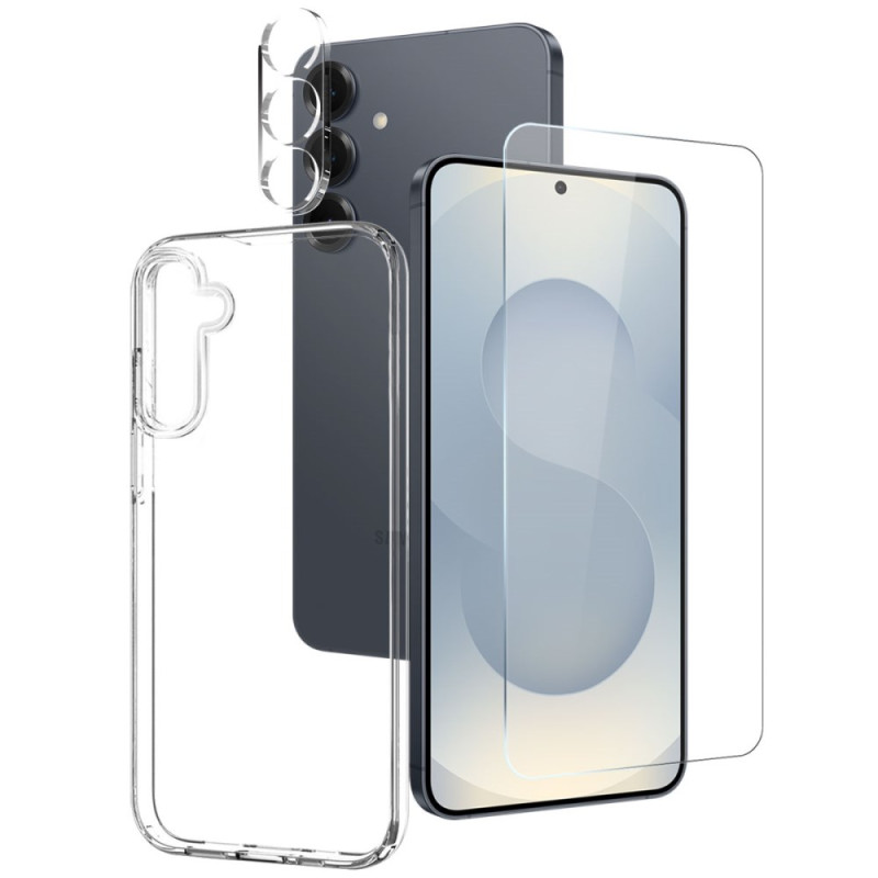 Transparentes Samsung Galaxy S25 FE Cover mit Display- und Kameraschutz
