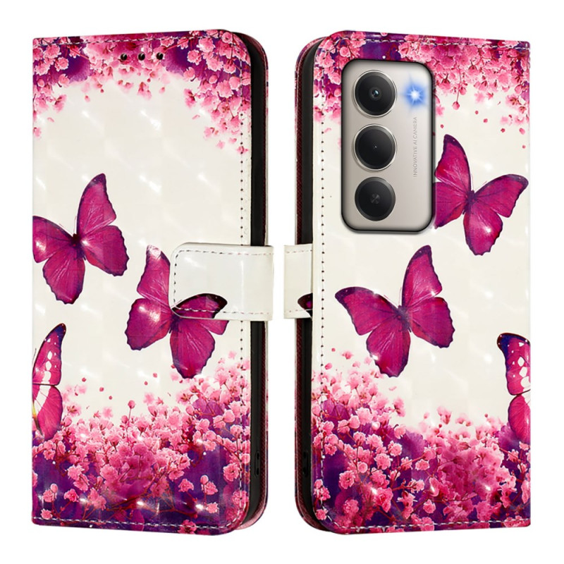 Xiaomi Redmi 15 4G Hülle Rosa Schmetterlinge