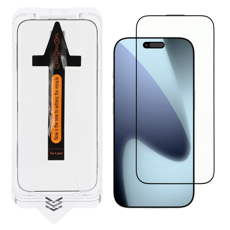 Vollständiger Schutz aus gehärtetem Glas für das Display des iPhone 17 Installationskit