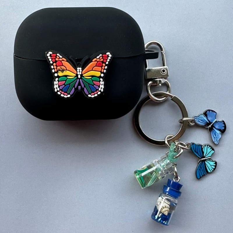 Samsung Galaxy Buds3 Pro / Buds3 Schmetterling Cover in bunt mit Anhänger