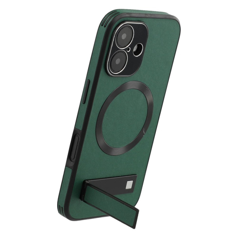 MagSafe Style Leder iPhone 16 Cover mit Halterung
