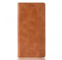Flip Cover Xiaomi Redmi Note 7 Vintage-Leder-Effekt Stilisiert