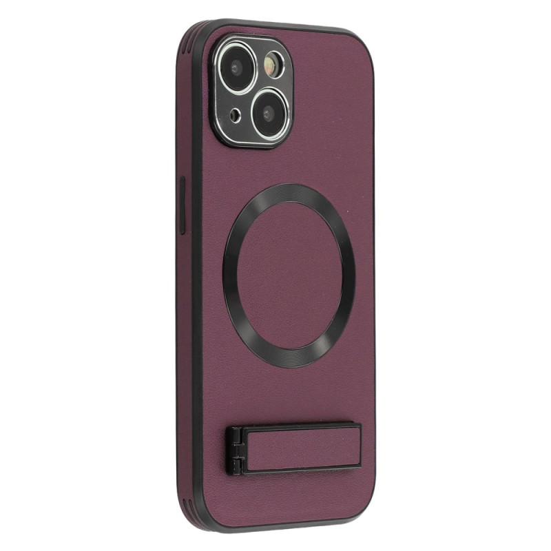 MagSafe iPhone 15 Cover Kunstleder mit Halterung