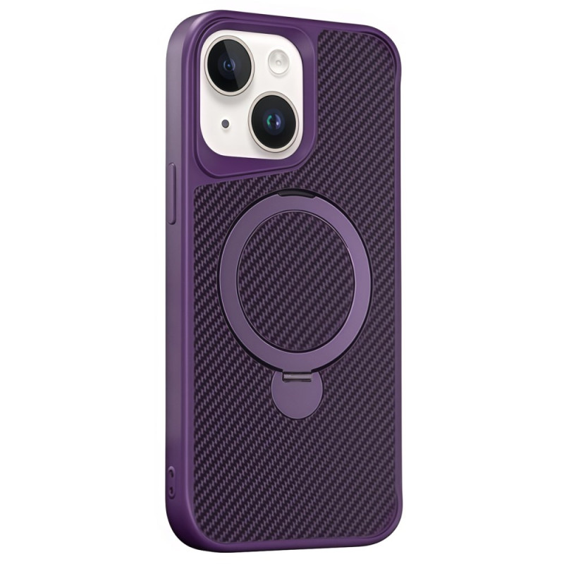 iPhone Cover 15 MagSafe Drehbare Halterung Textur Kohlefaser
