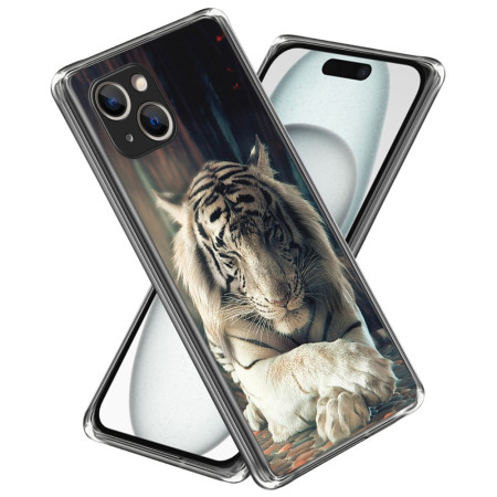 iPhone 15 Tiger Cover Weiß