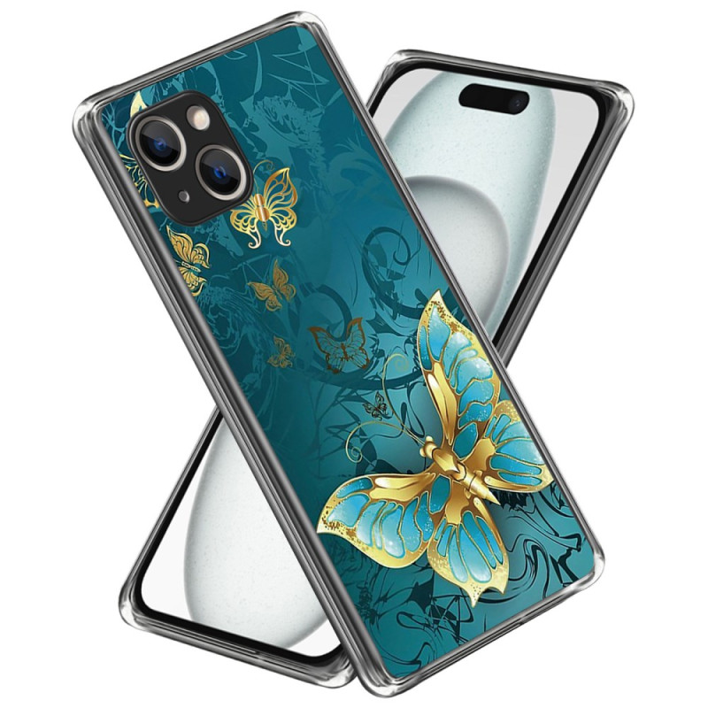 iPhone Cover 15 Schmetterling Gold