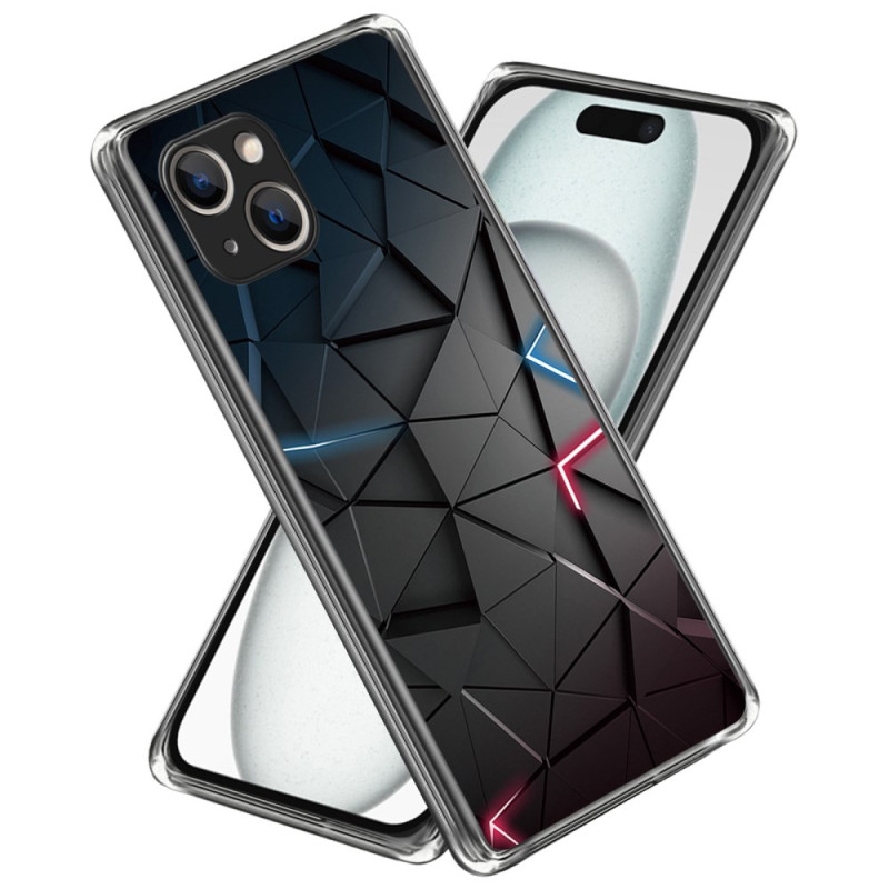 iPhone 15 Hülle Dreieckiges Muster Schwarz