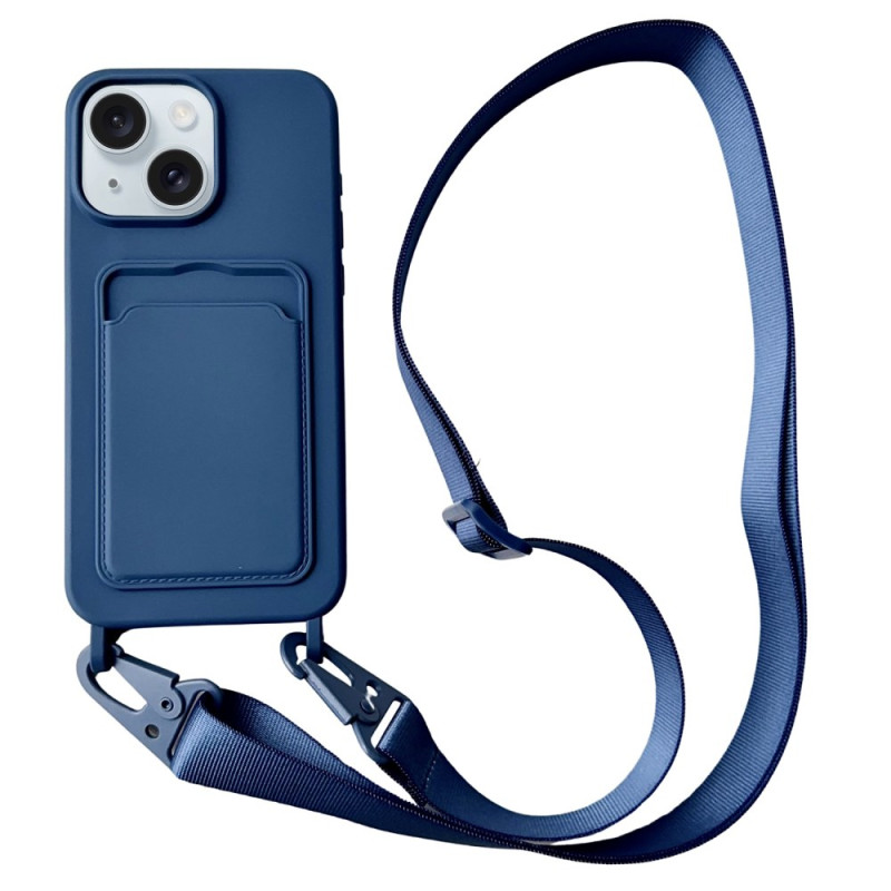 iPhone 15 Kordelzughülle Kartenhalter Flüssigsilikon