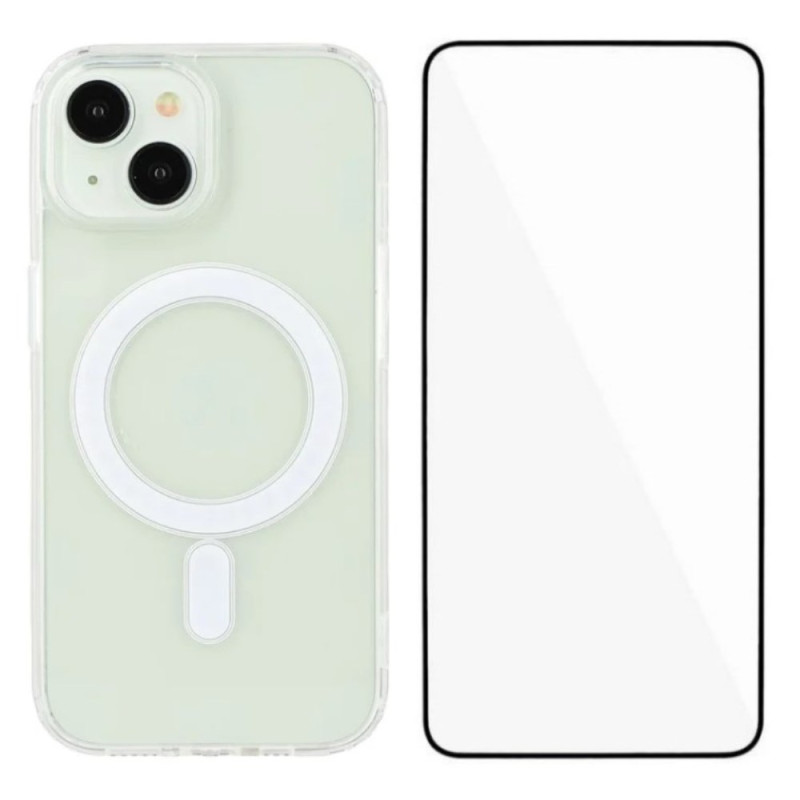 MagSafe iPhone 15 Cover mit Displayschutz aus gehärtetem Glas