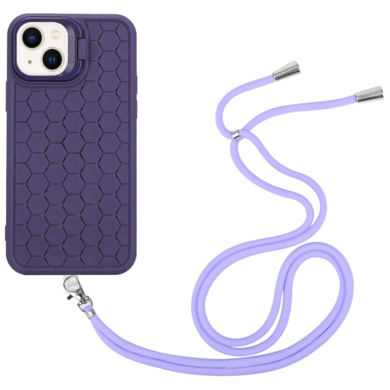 MagSafe iPhone 15 Plus Kordelzughülle mit Halterung Wabendesign